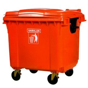 سطل زباله بزرگ درب دار 660 لیتری