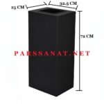 قیمت سطل 40 لیتری دریچه از بالا چهارگوش 730B -مشکی