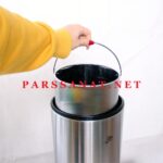 قیمت سطل زباله دریچه بالا استیل